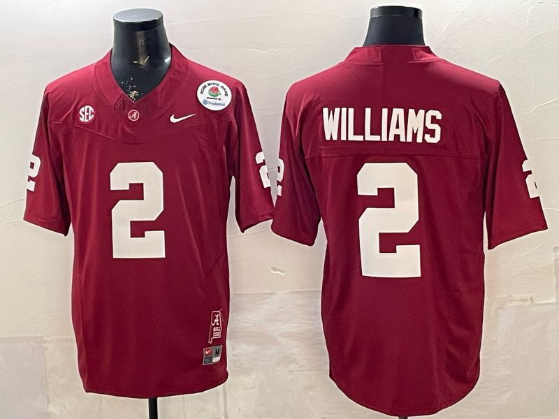 Men Alabama Crimson Tide #2 Williams red Nike 2026 NCAA Jersey 01